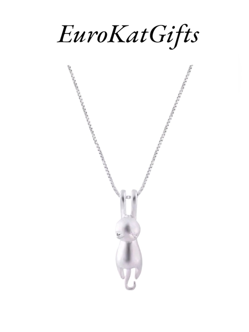 Silver Cat Pendant Necklace Pet Cat Jewelry.925 NEW NWT